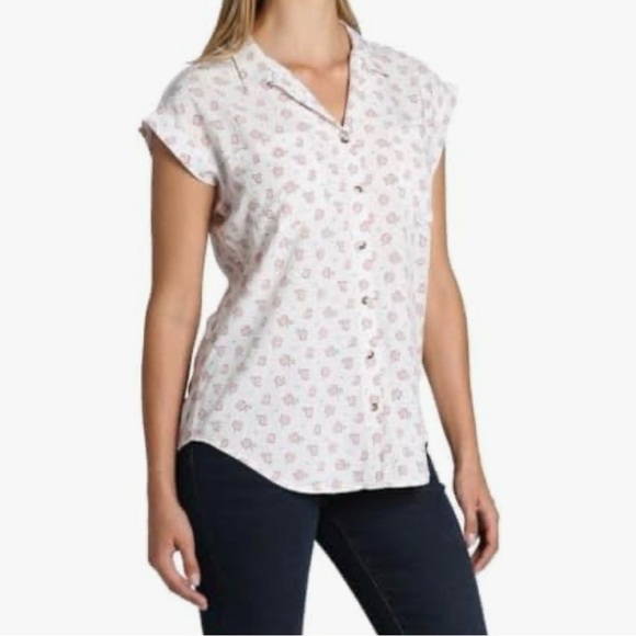 Jachs Girlfriend Dainty Floral Button Down Shirt Sleeveless Small Cottagecore S - Picture 11 of 12